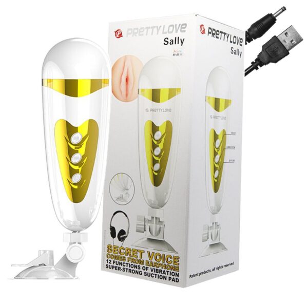 Masturbador Lanterna Com Vibro e Ventosa Sally SI – Vagina - 537981