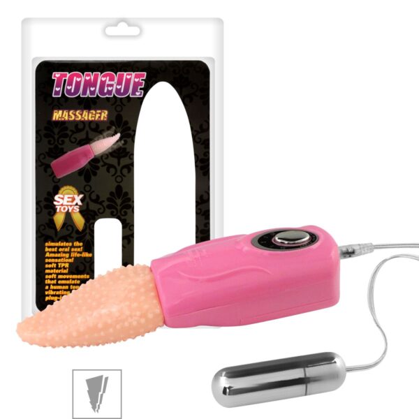 Massageador Formato de Língua Com Cápsula Tongue SI – Rosa - 462731