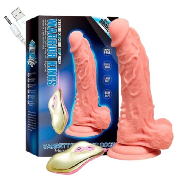 Prótese 15x13cm Com Vibro Rotativa Em Cyberskin SI – Bege - 174074