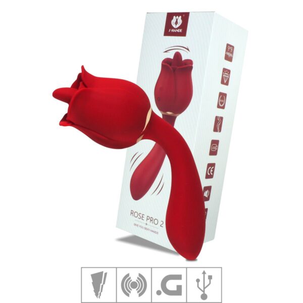 Estimulador Recarregável Formato de Rosa Rose Pro 2 SI – Vermelho - 703193