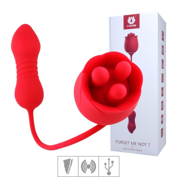 Estimulador Recarregável Formato de Rosa Me Not 7 SI – Vermelho - 824943