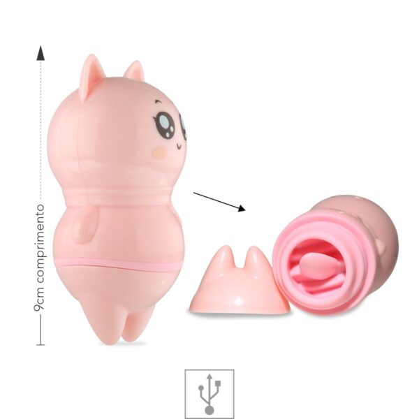 Estimulador Recarregável Formato de Gato Funny Cat SI – Rosa - 589995