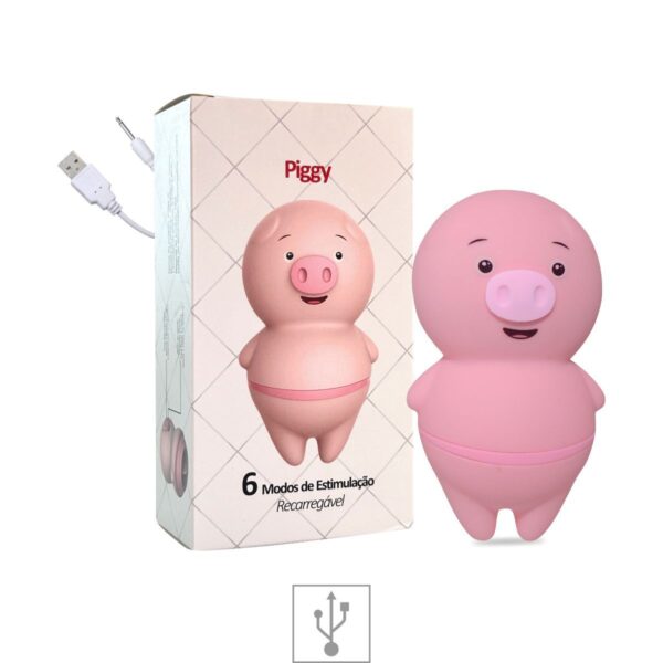 Estimulador Recarregável Formato Porco Piggy SI – Rosa - 877471