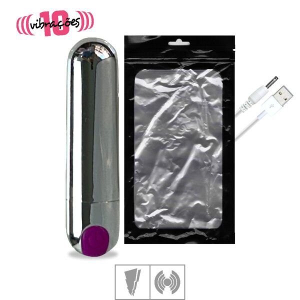 Cápsula Vibratória Recarregável Power Bullet SI – Cromado - 136746