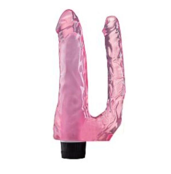 Prótese Dupla Com Vibro Double Experience SI – Rosa - 393185