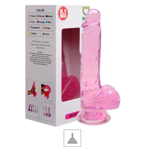 Prótese 14x12cm Com Ventosa e Escroto SI – Rosa - 250689