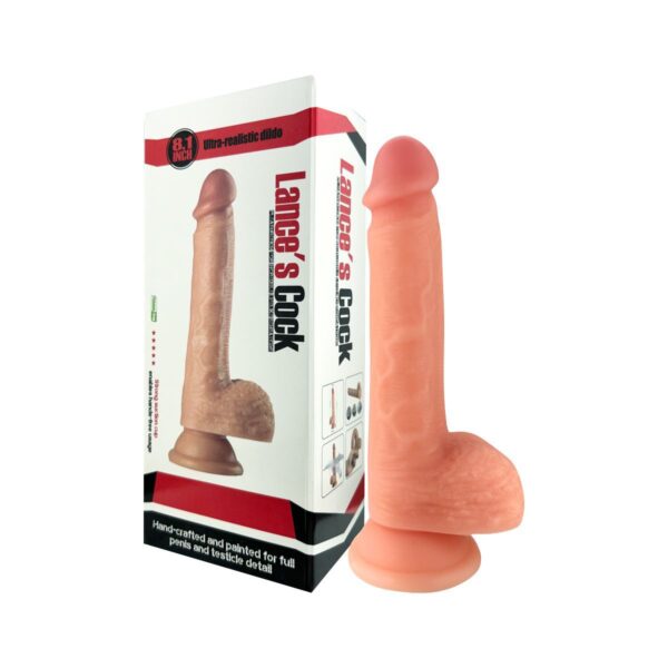 Prótese 14x12cm Com Ventosa Lances Cock SI – Bege - 140822