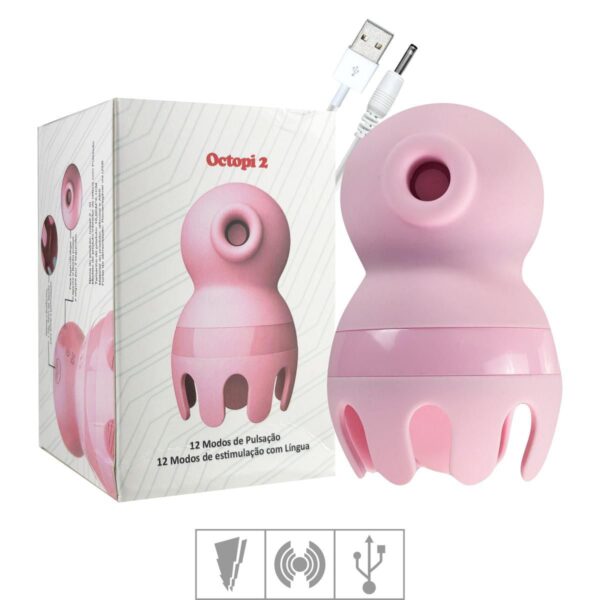 Vibrador Com Pulsação Recarregável Octopi 2 SI – Rosa - 863447