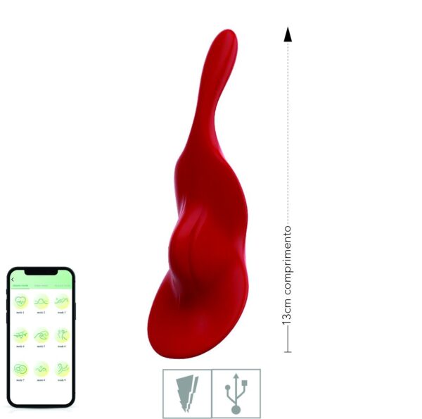 Vibrador de Calcinha Via APP Déli SI – – Vermelho - 776850