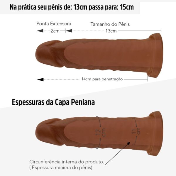 Capa Peniana de 13cm Para 15cm Com Cinta – Marrom - 894609