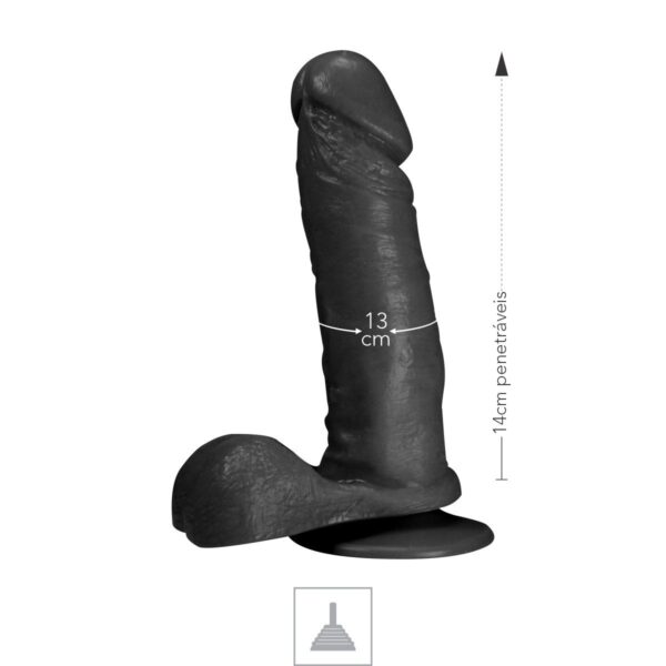 Prótese 14x13cm Com Ventosa e Escroto – Preto - 758167