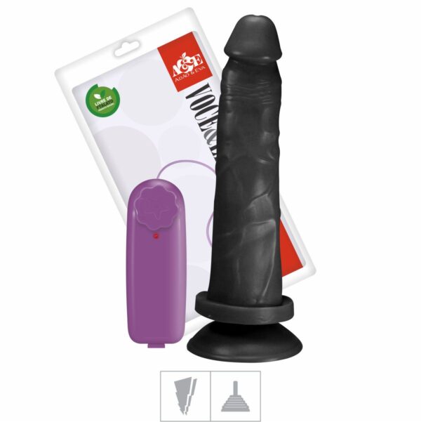 Prótese 19x14cm Com Vibro e Ventosa – Preto - 529918