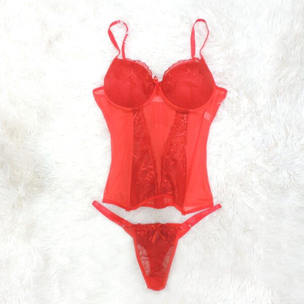 Espartilho Bordado – Vermelho - 733899