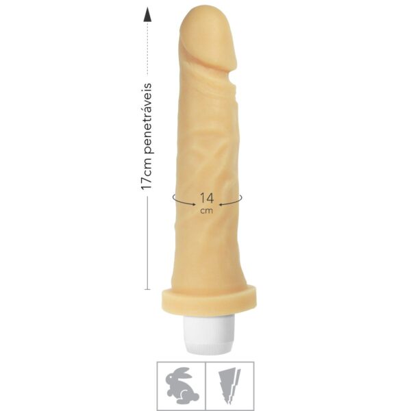 Prótese 17 x14cm Com Vibro Cyber Dildo – Bege - 679105