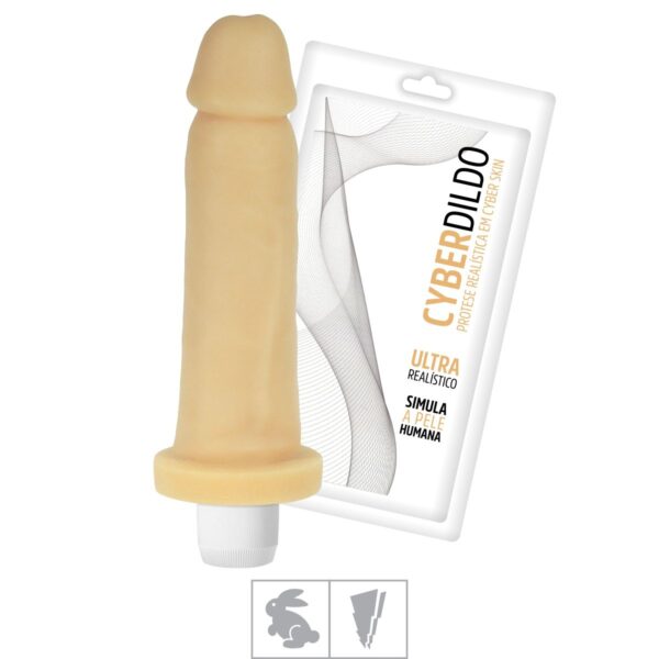 Prótese 15x14cm Com Vibro Cyber Dildo – Bege - 496466