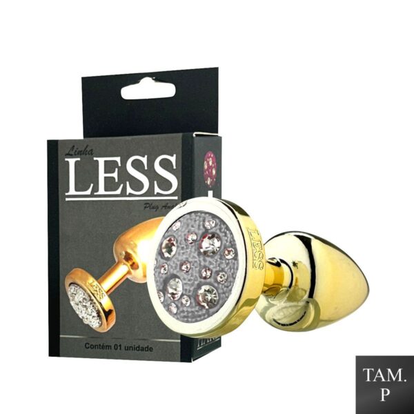 Plug de Plástico P Less Dourado Com Pedras Cravejadas – Dourado - 760537