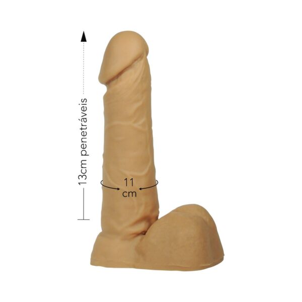 Prótese 13x11cm Com Escroto Fogo da Paixão – Bege - 704571