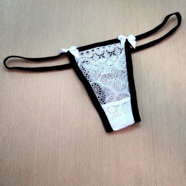 Calcinha Cris – Branco C/ Preto - 726277