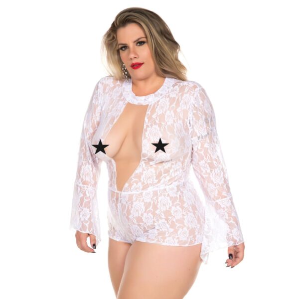 Macaquinho Princesa Plus Size – Branco - 129755