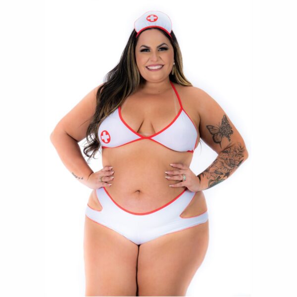 Fantasia Mini Médica Hot Plus Size – Padrão - 290870