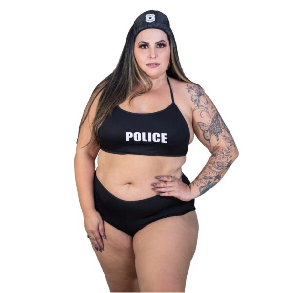 Fantasia Mini Policial Sexy Plus Size – Preto - 260833