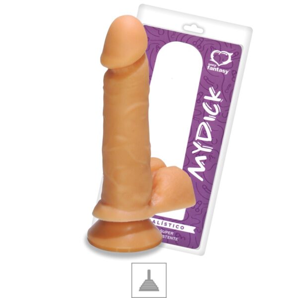 Prótese 14x12cm Com Ventosa e Escroto Mydick – Bege - 457972