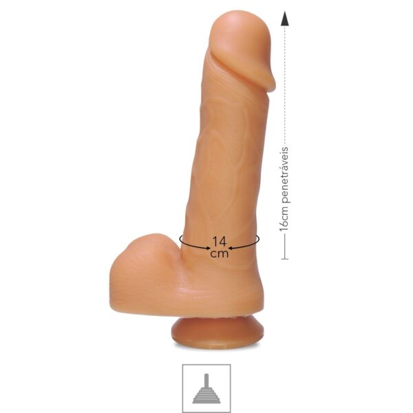 Prótese 16x14cm Com Ventosa e Escroto Mydick – Bege - 739788