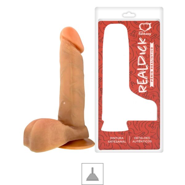 Prótese 14x12cm Com Ventosa e Escroto Realdick – Bege - 814814