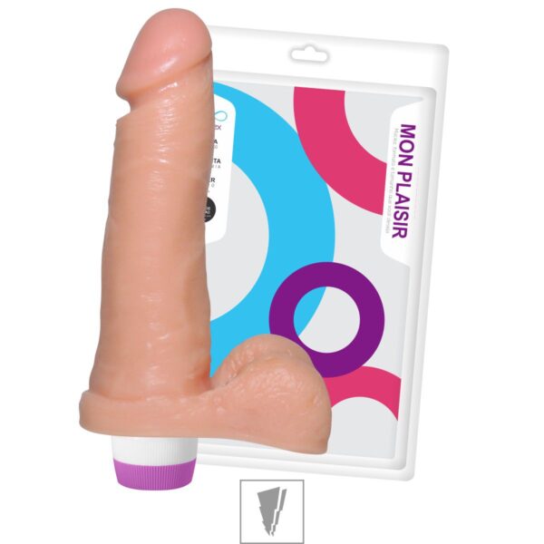 Prótese 18x16cm Com Vibro e Escroto – Bege - 134837