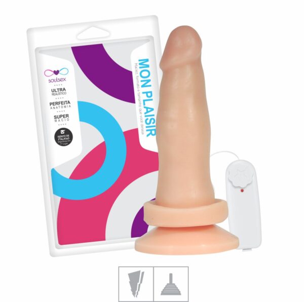 Prótese 13x13cm Com Vibro e Ventosa – Bege - 539963