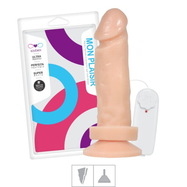 Prótese 15x14cm Com Vibro e Ventosa – Bege - 333293
