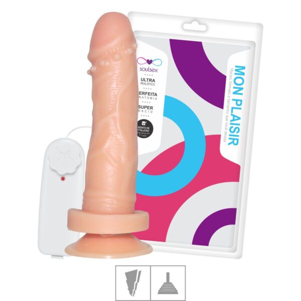 Prótese 16x13cm Com Vibro e Ventosa – Bege - 621772
