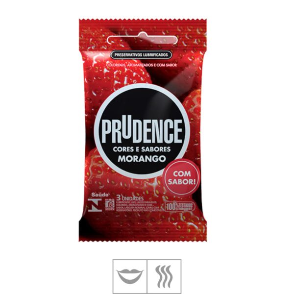 Preservativo Prudence Cores e Sabores 3un – Morango - 118820