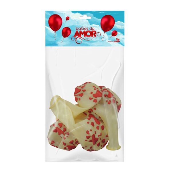 Balões do Amor 5un – Cristal C/ Vermelho - 495888