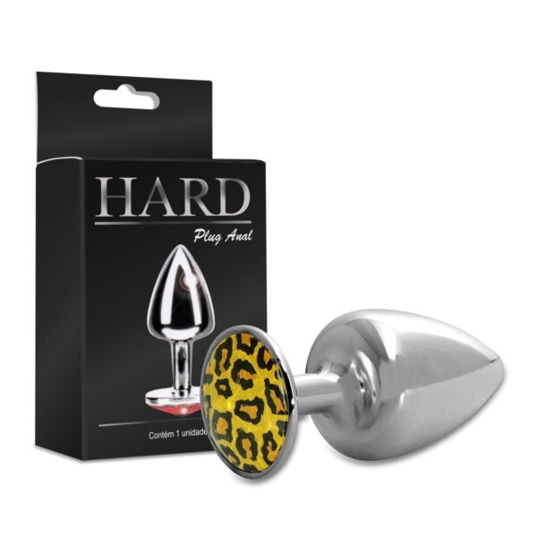 Plug de Metal M Com Pedras Variadas Hard – Cromado - 622448