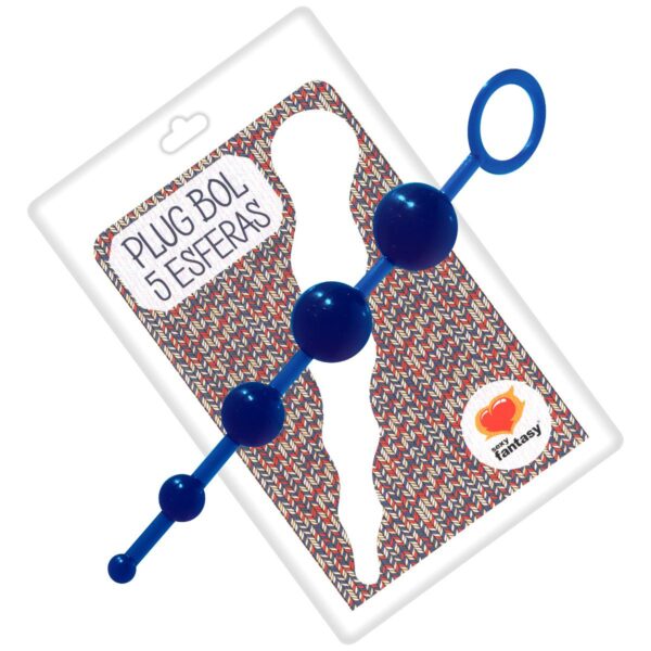 Plug Bol Com 5 Esferas 15cm SF – Azul - 726193