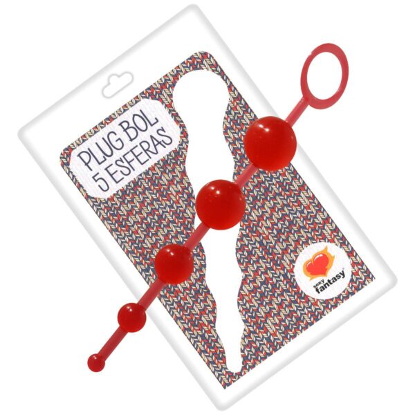 Plug Bol Com 5 Esferas 15cm SF – Vermelho - 205333