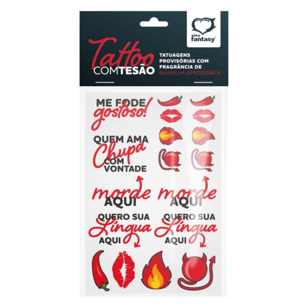 Cartela de Tatuagem Provisória Sexy Fantasy – Com Tesão - 713360