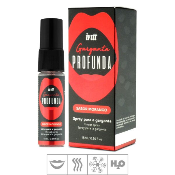 Gel Para Sexo Oral Garganta Profunda 15ml Intt – Morango - 155653