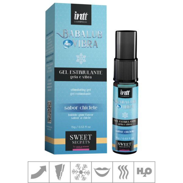 Excitante Unissex Beijável Babalub Vibra 15g – Chiclete Ice - 666729