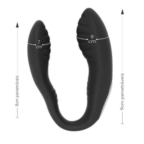 Vibrador Para Casal Recarregável Nana SI – – Preto - 679039