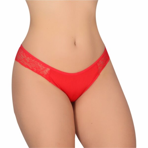 Calcinha Com Renda e Laço Atrás – Vermelho - 801649