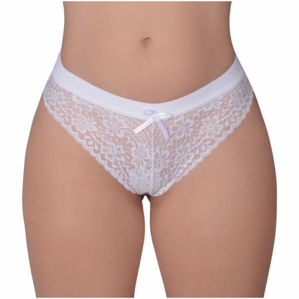 Calcinha Com Elástico e Renda na Frente – Branco - 469776