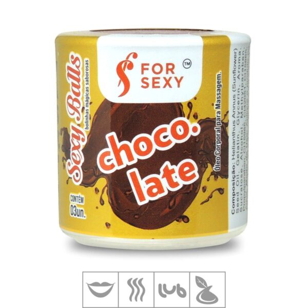 Bolinha Beijável Sexy Balls 3un (ST732). – Chocolate - 695549