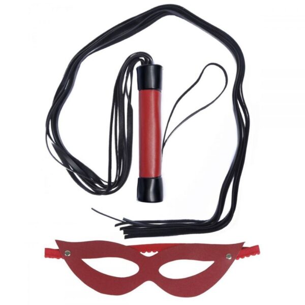Chicote 80cm + Máscara Dominatrixxx – Vermelho - 729738