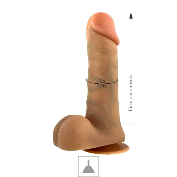 Prótese 15x15cm Com Ventosa e Escroto Realdick – Bege - 541631