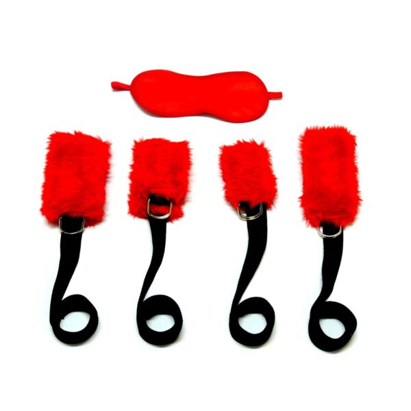 Kit Bondage 4 Amarras Sexy Fantasy – Vermelho - 704554