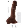 Prótese 18x16cm Com Vibro Ventosa e Escroto – Marrom - 907992 - Image 2