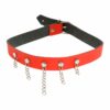 Coleira Com Corrente Brasil Fetiche – Vermelho - 331699 - Image 2