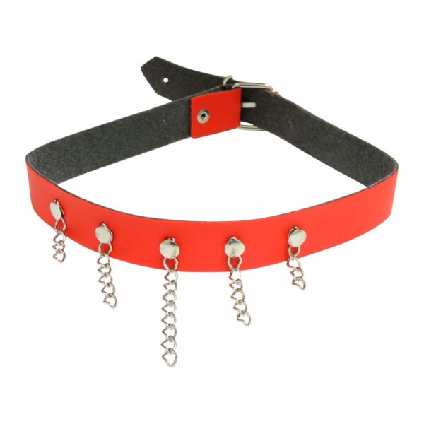 Coleira Com Corrente Brasil Fetiche – Vermelho - 331699